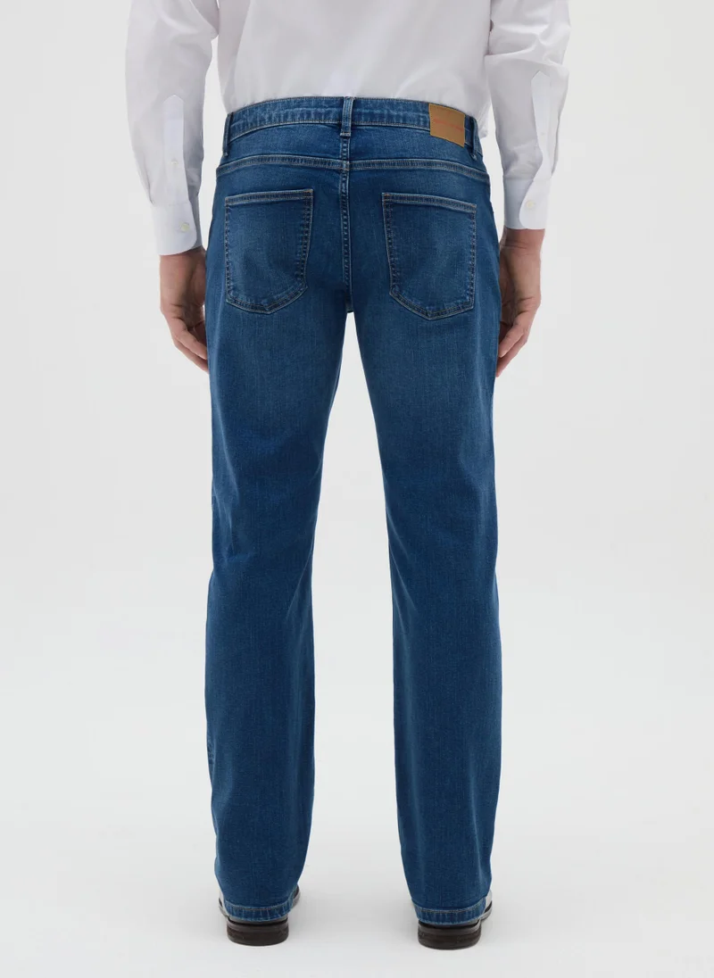 Ovs  OVS Men'S Regular Fit Blue Denim Jeans for Men | Best Price UAE